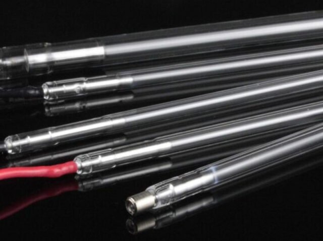 original-excelitas-flashlamps-vf-photonix Original Excelitas flashlamps showing lamp bodies and end connections.